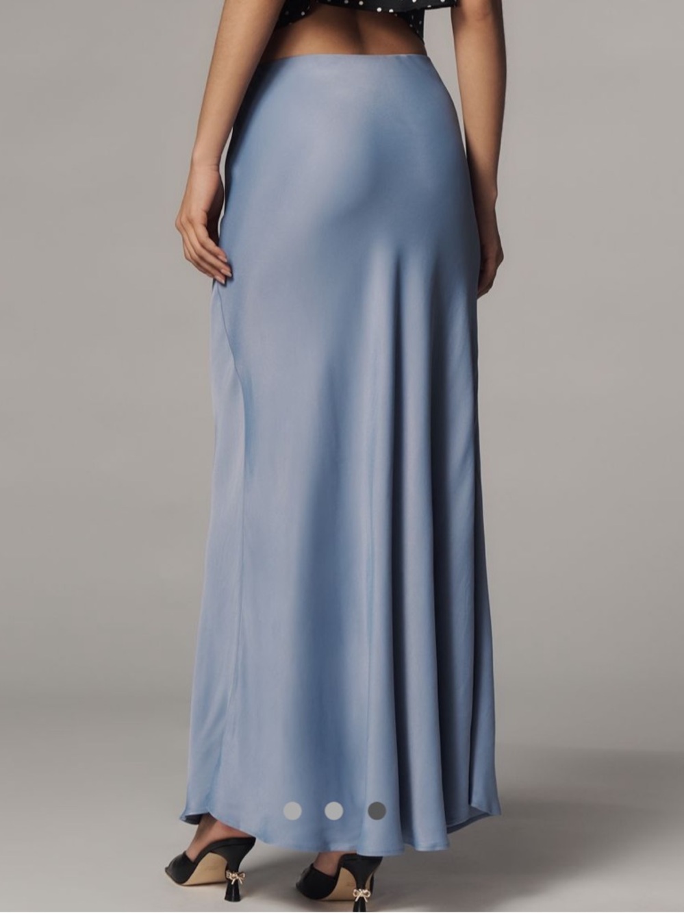Anthropologie Tilda Maxi Slip Skirt in Slate Blue - Picture 3 of 8